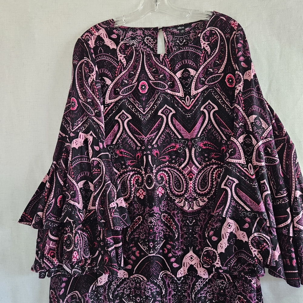 Ellos Floral Black and Pink Blouse